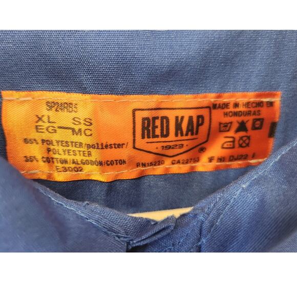 Red Kap Beer Shop Sparta Wisconsin Bright Blue Short Sleeve Mechanics Shirt XL - Picture 5 of 6